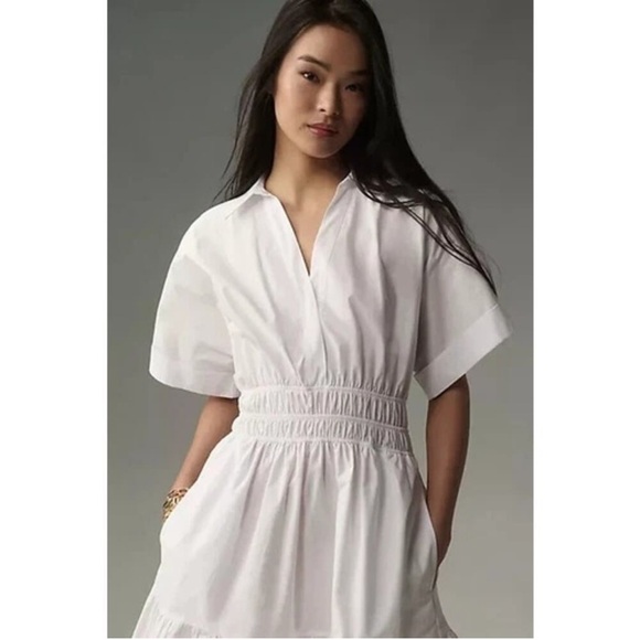 Anthropologie TheSomerset White Shirt Maxi Dress Edition Size: M - Picture 3 of 5